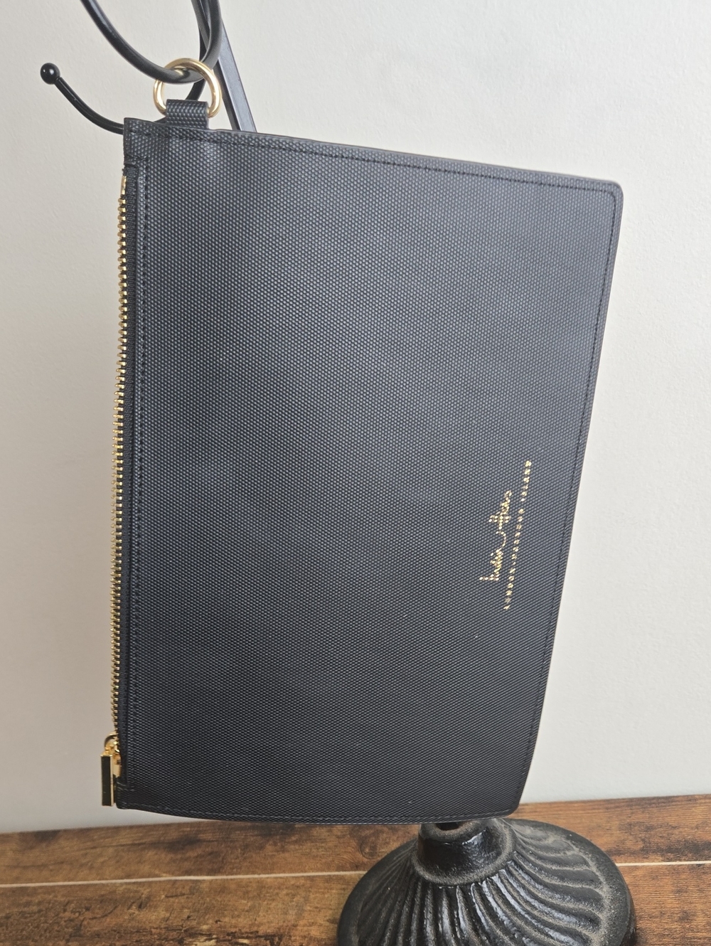 India Hicks Flat Pouch “The Future is so Bright”Metallic Gold Clutch Wristlet - Picture 5 of 9